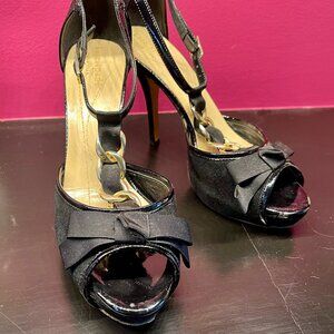 Kate Spade Black Tie Heels, size 7
